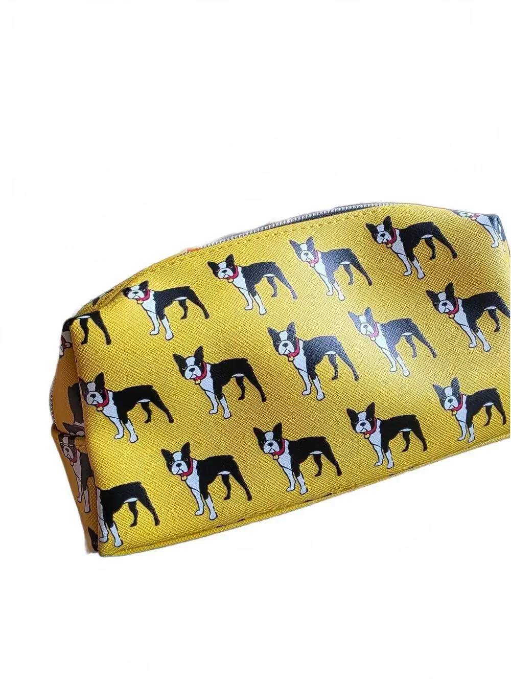 Marc Tetro Yellow Cosmetic Bag with Boston Terrier Print